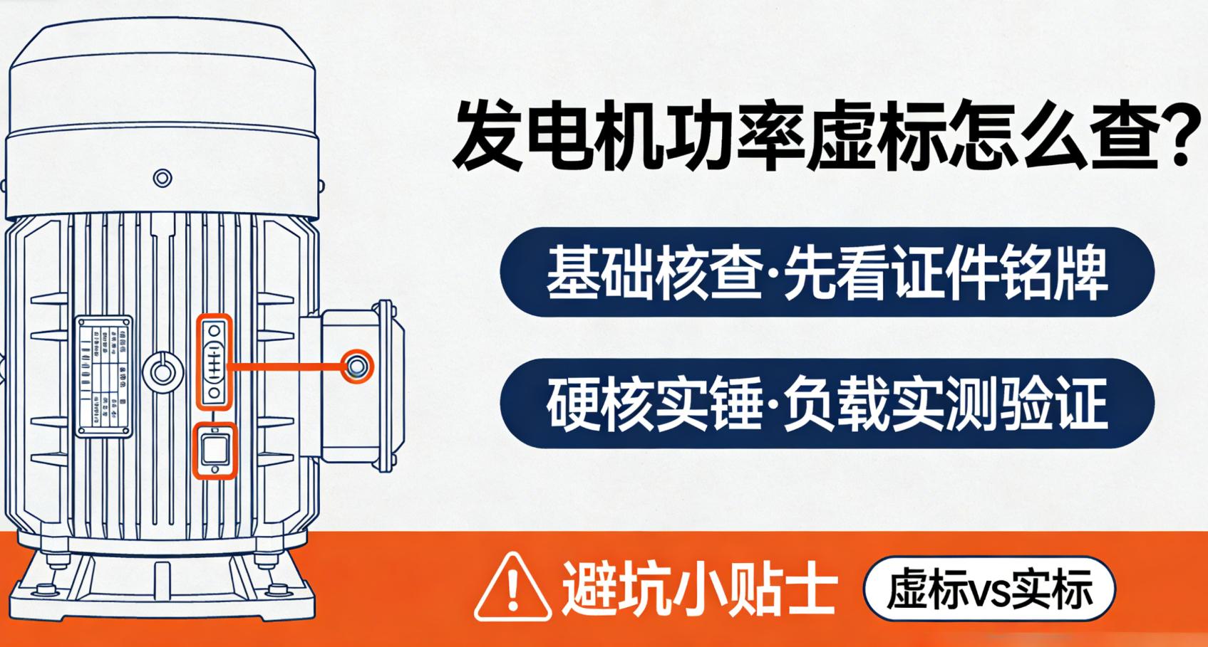 发电机功率虚标怎么查？3 步实测法，格睿教你避坑