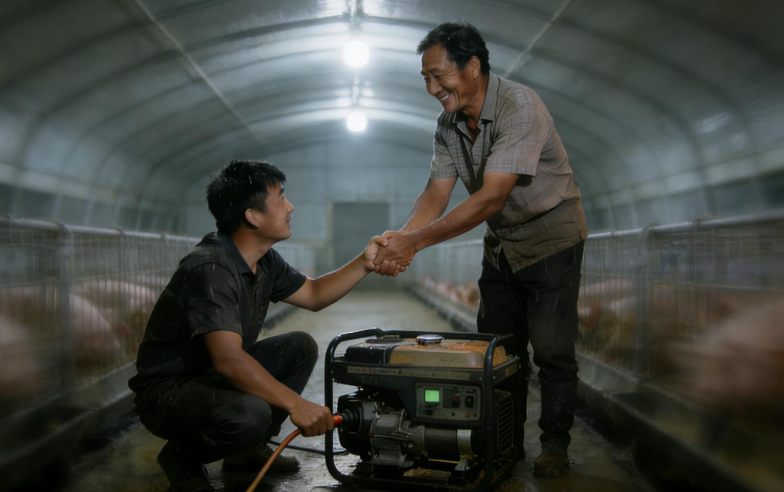 暴雨夜全村停电，这台发电机救了整个养殖厂